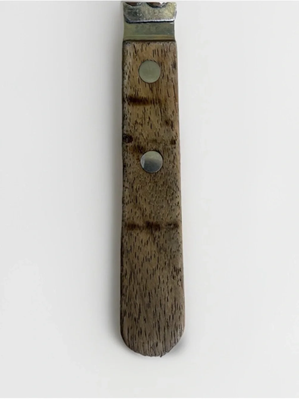 Vintage Mid Century Japanese Stainless Steel Angled Serving Spatula Wood Handle